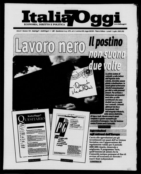 Italia oggi : quotidiano di economia finanza e politica